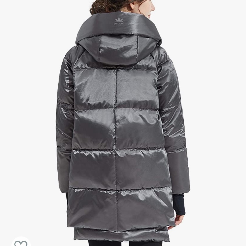 Hooded Down Winter Jacket - Space Gray - image 2